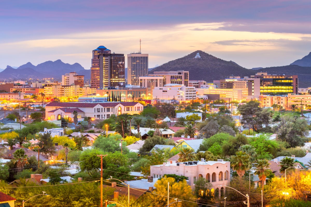 Tucson skyline at twilight